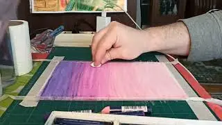 How to Make a background with unblendable oil pastels using turpentine.