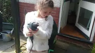Chloe makes a bug hotel