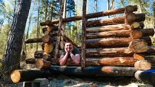 Building a Log Cabin: Walls, Notching logs, cutting door