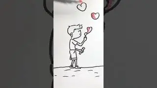 DRAW BOY INFLATES SOAP BUBBLES | lovestory  | МАЛЬЧИК НАДУВАЕТ МЫЛЬНЫЕ ПУЗЫРИ #Shorts