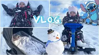 Vlog: First Snow! A Walk with Reborn Dolls Molly and Miley.