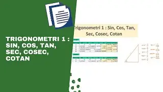 Belajar Excel - Trigonometri 1 : Penjelasan Lengkap Tentang Sin, Cos, Tan, Sec, Cosec, Cotan