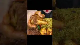 ASMR EATING MUTTON BIRYANI,MUTTON ROGAN JOSH,EGG CURRY,GREEN CHILLI 