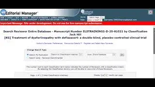 How to search for reviewers using the classifications feature on Editorial Manager