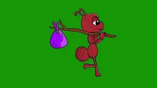 Ant walking cycle with a hobo - Greenscreen - Copyrights FREE