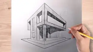 How to draw a House in 2 point perspective