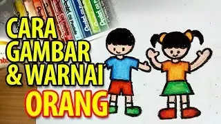 Cara Menggambar dan Mewarnai Orang Menggunakan Krayon / Oil Pastel