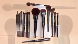 Jessup Makeup Brushes Set T271 Makeup Lover Collection Phantom Black with Faux Red Synthetic Fibre