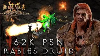 62 000 PSN Dmg Project Diablo 2 Rabies Druid - The Ultimate Cow farming build!!! (Season 1 Build)
