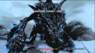 Elder Scrolls V: Skyrim - Strategy To Defeat Alduin (Alduin vs Paathrurnax Boss Fight)