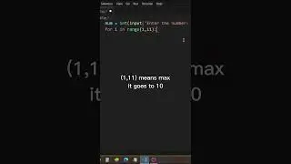 print table of any number in python 