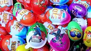 New! 100 Colored Kindar Surprise Eggs Toy Opening  A Lot  Of Kindarjoy chocolate ASMR