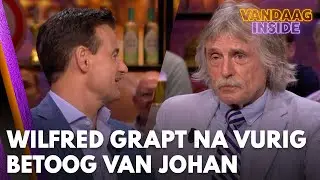 Wilfred grapt na vurig betoog van Johan: 'Kunnen we even een dopingtest voor hem regelen?'
