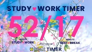 52/17 METHOD TIMER 52 Minute Focus - Gentle Alarm & Beautiful Music | Pastel Flower Blossom Visuals
