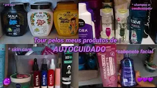 TOUR PELOS MEUS PRODUTOS DE AUTOCUIDADO | cabelo, corpo, skin care 💖🔮🟣