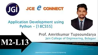 JCE CSE 18CS55 - M2_L13 - Project Password Locker Execution by Prof. Amritkumar Tupsoundarya