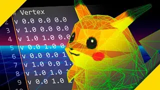 Modelé un Pikachu 3D usando Bloc de Notas