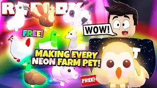 Making EVERY NEON Farm Pet in Adopt Me! NEW Adopt Me Advent Calendar Update (Roblox)