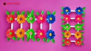 DIY Hiasan Dinding Cantik dari Kertas Origami - Paper Flower Wall Hanging - Wall Decor Ideas