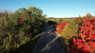 #djiair2s Follows Blackhawk Avenue in search of colorful fall leaves in Prairie du Chien WI