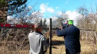 Строительство забора из профлиста. Сварка лаг.