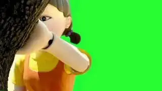 Squid Game Red Light Green Light Doll Green Screen