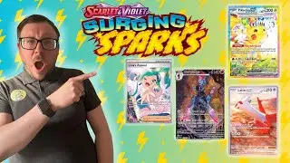 Opening Surging Sparks ETB & Booster Box! 🎉 Milotic SIR, Pikachu Chase & Giveaways!