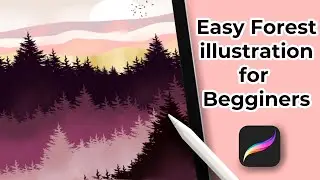 How To Make An Easy Procreate Forest illustration | Procreate Tutorial