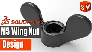 How to Design an M5 Wing Nut in SolidWorks | Solidworks Tutorial | KeyShot 9 Lesson