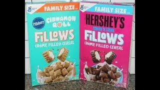 Fillows Crème Filled Cereal: Pillsbury Cinnamon Roll & Hershey’s Cookies ‘N’ Crème Review