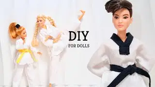 How to make Taekwondo uniform for Barbie /skipper/Stacie dolls