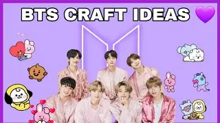 Bts Diy Easy With Paper | How To Make Bts Decor | Bts Keychain | Bts School Supplies 💜💜