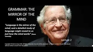 Ling1 Language Structures - lecture 2: Grammar, the mirror of the mind