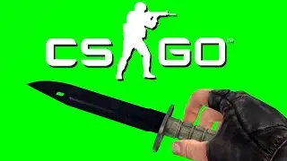 CS:GO - Blue Steel Bayonet Knife in First Person [GREEN SCREEN]