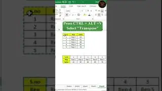 Excel Transpose Data - Tech Kitty #shorts #transpose #exceltipsandtricks #exceltricks #exceltips