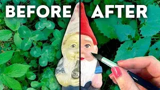 Repainting Old Garden Gnome - He Looks Brand New!