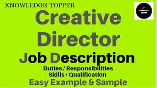 Creative Director Job Description | Creative Director Roles and Responsibilities and Career Resume