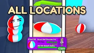🏖️ HOW TO FIND ALL 30 BEACH BALL in Toilet Tower Defense 🚽