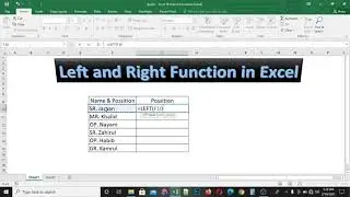 Left and Right Function in Excel.