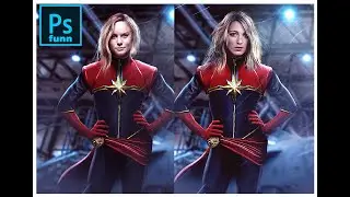 Blake lively and Captain Marvel face swap : Photoshop Tutorial