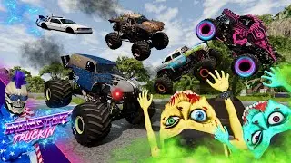 Monster Jam INSANE Racing, Freestyle and High Speed Jumps #65 | BeamNG Drive | Grave Digger