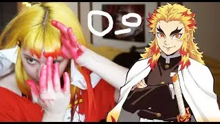 Покрасила волосы ради КОСПЛЕЯ \ Кёджуро Ренгоку \ Kimetsu no Yaiba