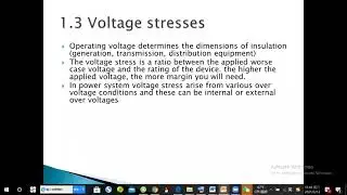 Voltage stresses in High Voltage