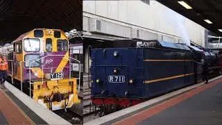 an afternoon day at Southern Cross Station (featuring the SRV Eureka Express and a ride on 8869