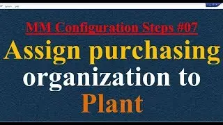 MM Configuration Steps #07 Assign purchasing organization to Plant