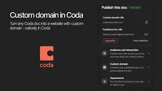 How to use your custom domain on a Coda doc (Coda.io new feature March 2023)