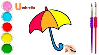 How to Draw Umbrella | Umbrella Drawing for Kids | Umbrella Art for Kids | Easy Way