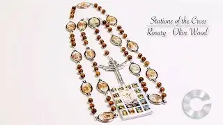 Stations Of The Cross Rosary - Olive Wood HD