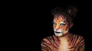 Tiger Body Paint Makeup Look