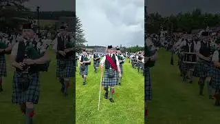 #drummajor Esson leading Ballater #pipeband march during 2024 #dufftown  #highlandgames #shorts